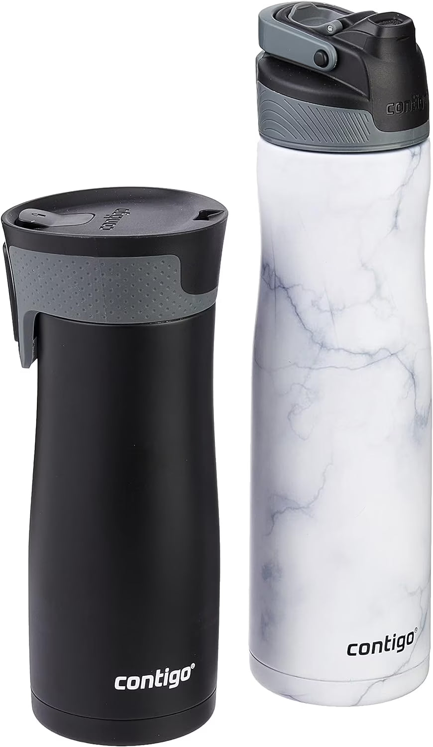 24oz Vacuum-Insulated Stainless Steel Water Bottle & 16oz Vacuum-Insulated Stainless Steel Travel Mug, 2-Pack H45624