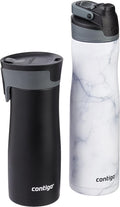 24oz Vacuum-Insulated Stainless Steel Water Bottle & 16oz Vacuum-Insulated Stainless Steel Travel Mug, 2-Pack H45624