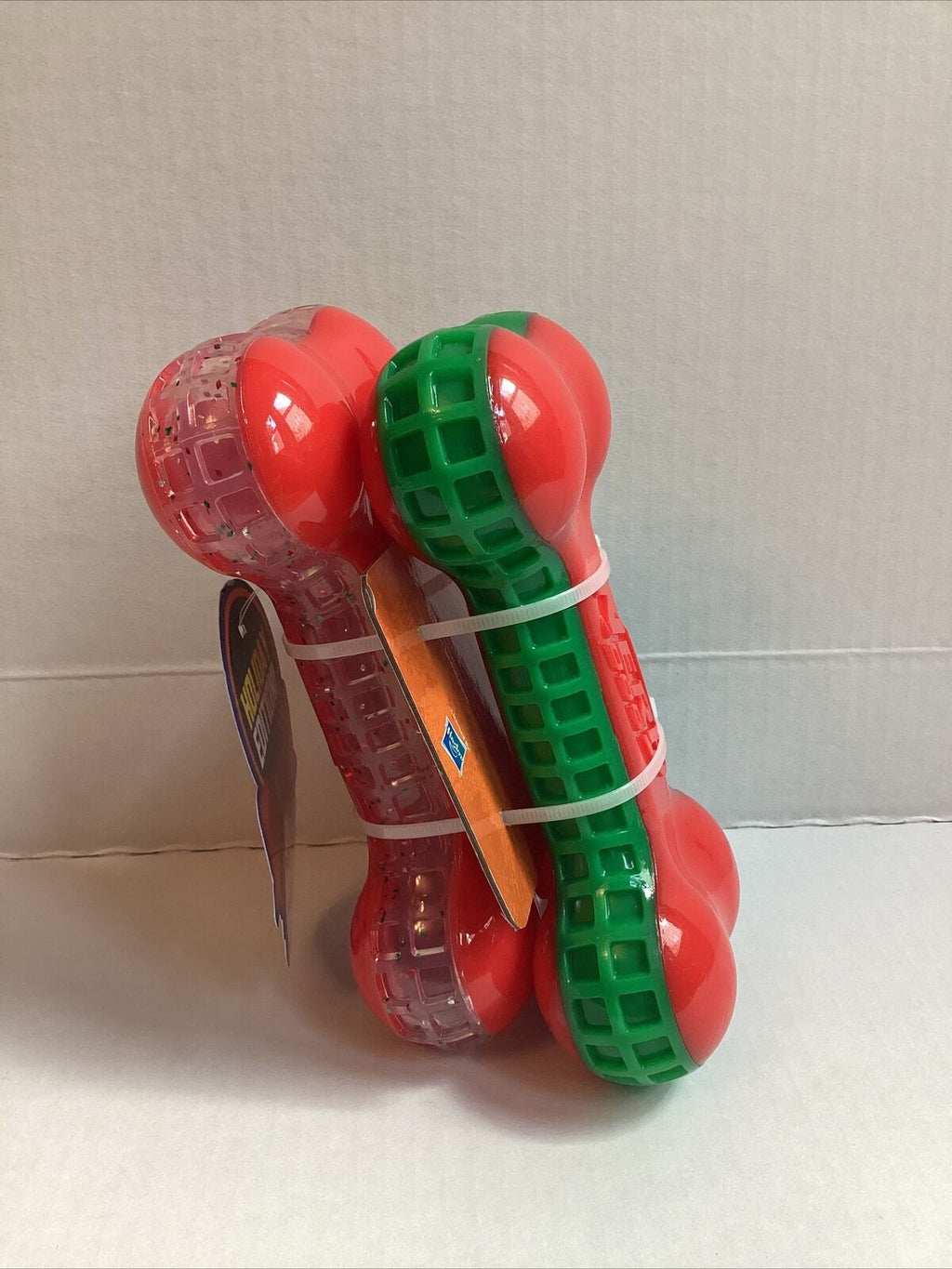 2-Pack Squeak Dog Toy Red/Green U28278
