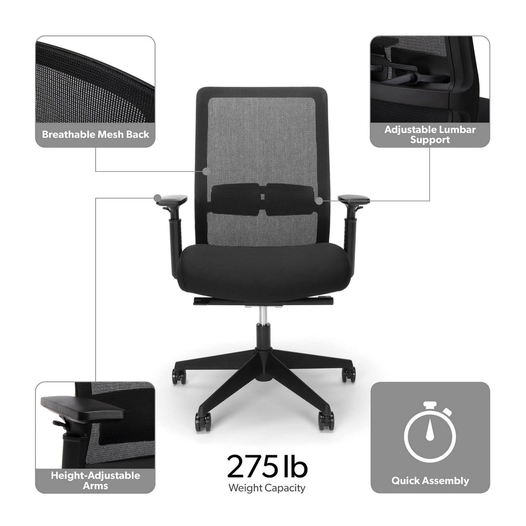 Black Commercial-Grade Task Office Chair P735