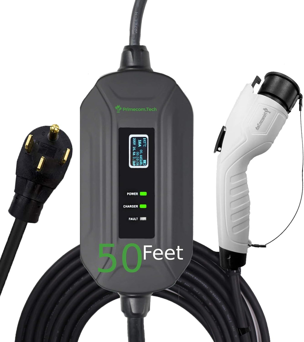 Portable Level 2 Electric Vehicle Charger, 16Amp, 35 Feet K97148
