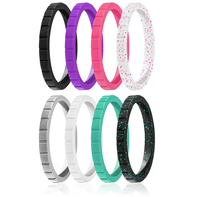 Silicone MultiColor Ring Set, 8 x 9 mm O971
