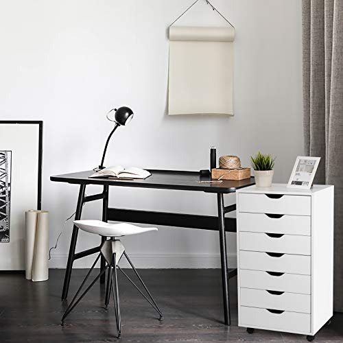 5 Drawers Black Vertical File Cabinet with Wheels A6088