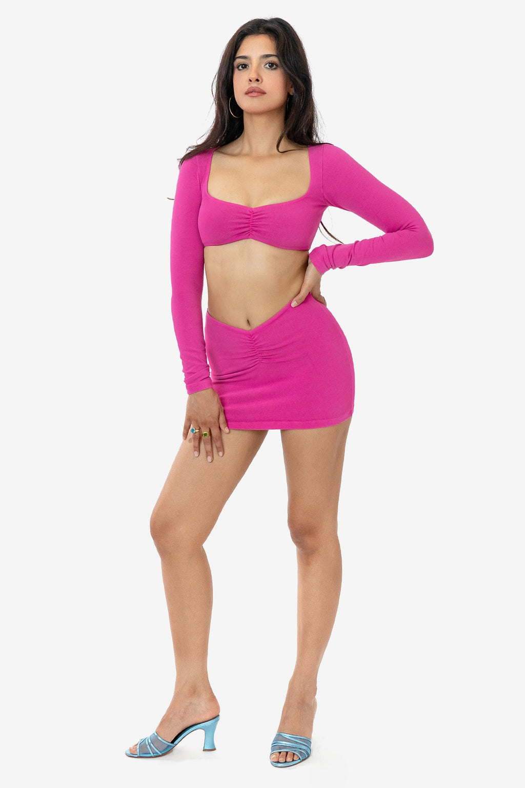 8388GD - Garment Dye Ruched Front Mini Skirt