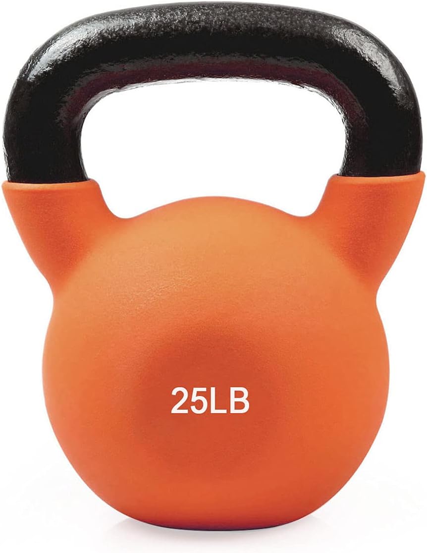 Neoprene Coated Solid Cast Iron Kettlebell 20 25 30 35 40 45 50 LB, Pack of 2 Y648573