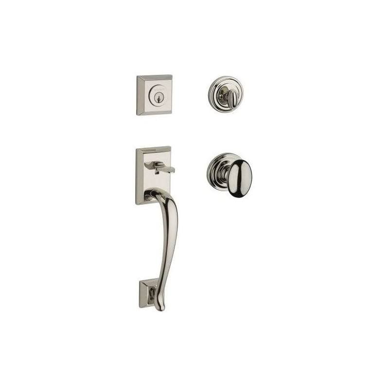 Polished Nickel Single Cylinder Keyed Entry Handleset F631487
