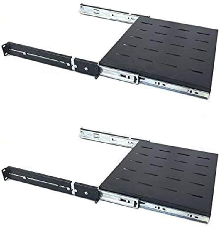 Heavy Duty Steel 1U 19'' Vented Shelf 2 Pack V9236