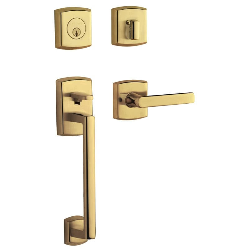 Left Handed Soho Sectional Double Cylinder Handleset Polished Brass E164
