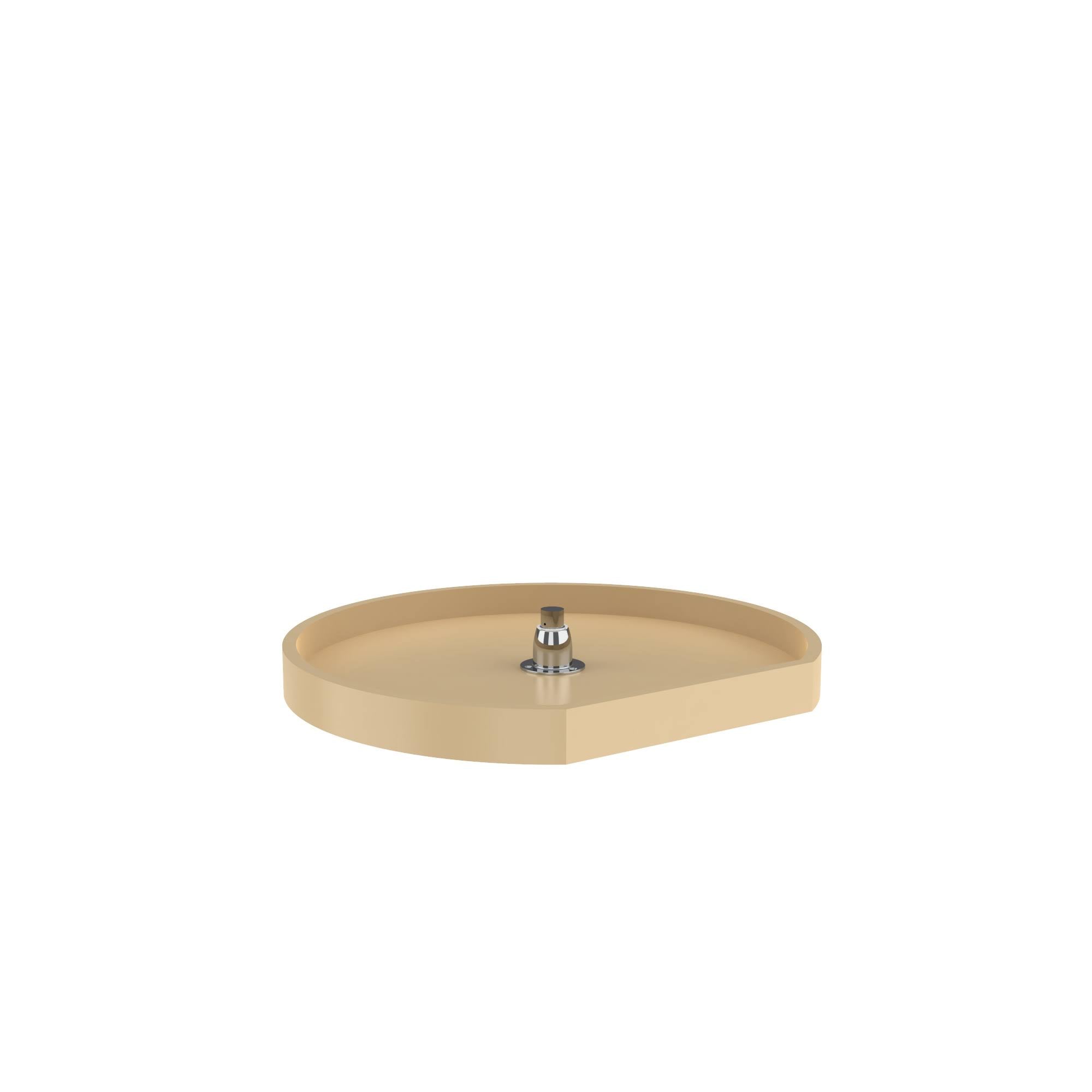 Almond Polymer D-Shape Lazy Susan Bottom Mount H13578