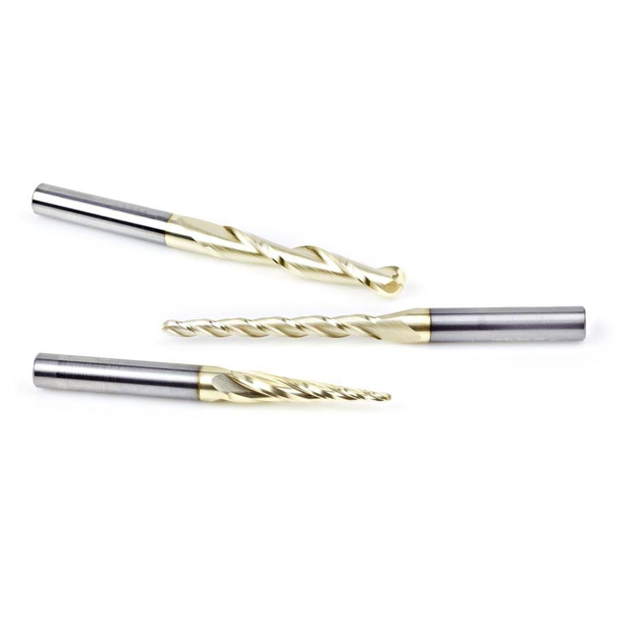 3-Pc ZrN Coated 1/4x22 Shank Router Bit W202423