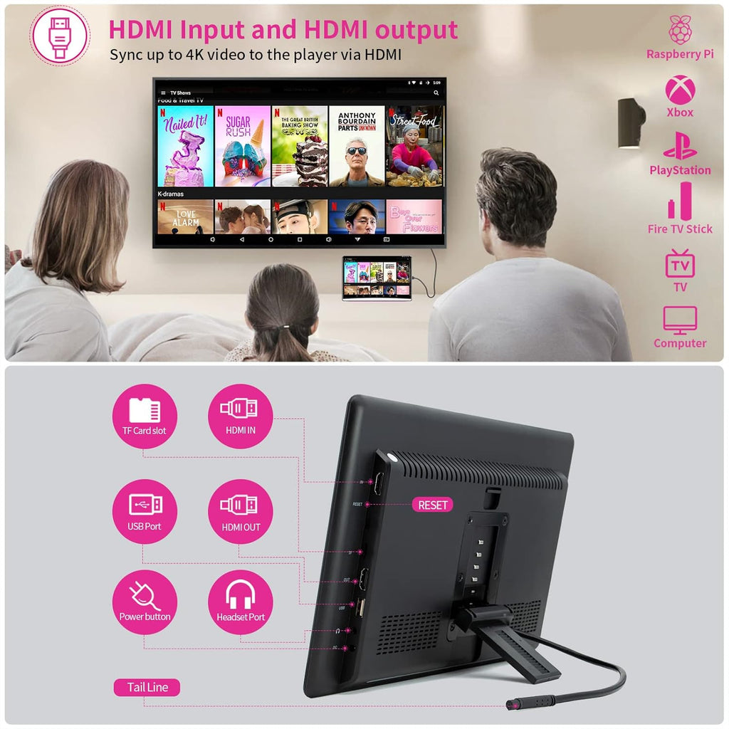 13.3 Car Headrest Video Players with Dual WiFi, IPS Touch Screen 4K Tablets X38104