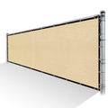 Beige HDPE Privacy Fence Screen with Reinforced Grommets A82266