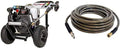 3200 PSI Gas Pressure Washer with Honda GC190, 2.5 GPM, 3/8" x 100' 4500 PSI Cold Water Hose W767518