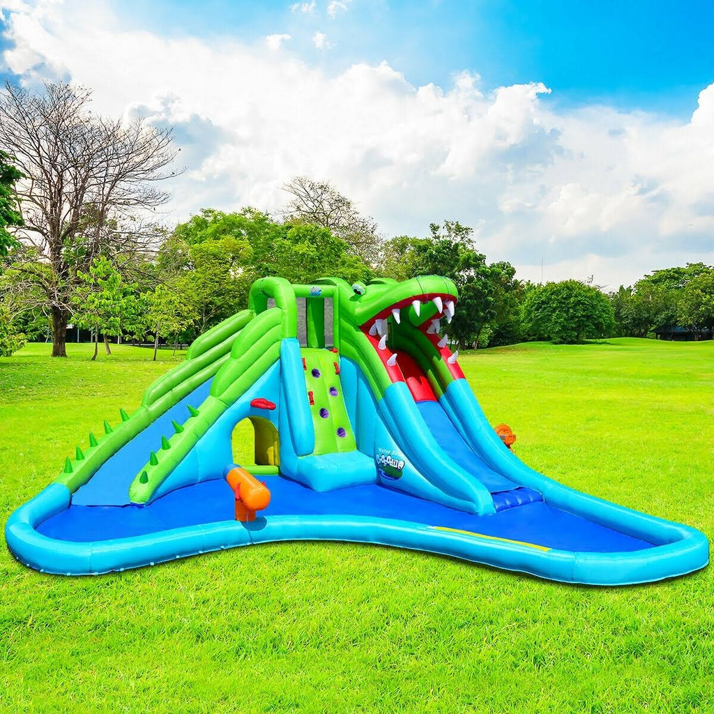Crocodile Inflatable Water Slide Climbing Wall Bounce House I144