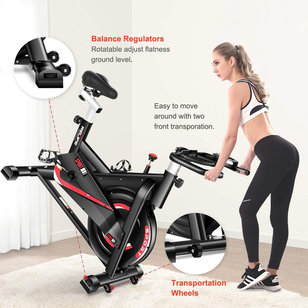Exercise Bike Indoor Cycling Bike Stationary Flywheel Bicycle with Resistance X684661