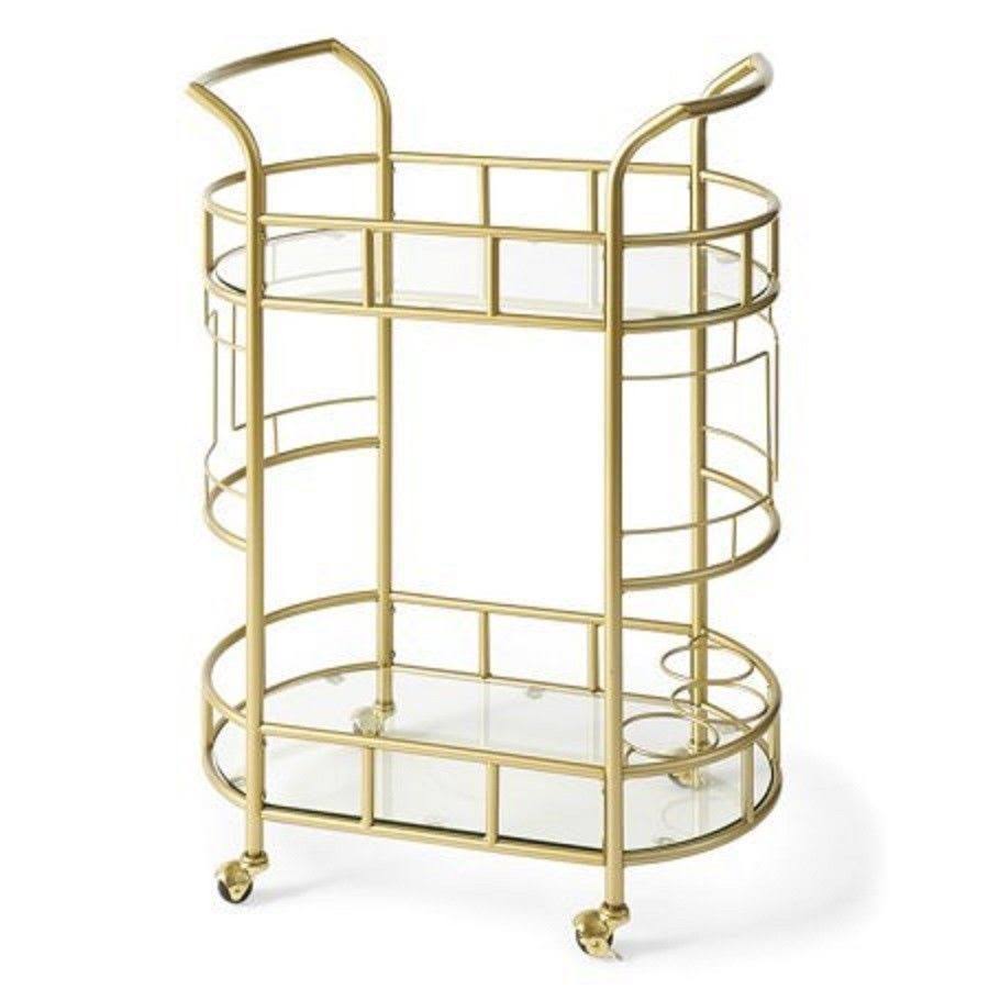 Gold 2-Tier Bar Cart T829452