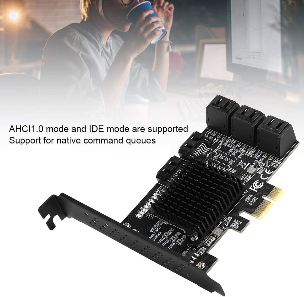 PCI-E to SATA3.0 Controller Expansion Card 8-Port, Pack of 2 W59035