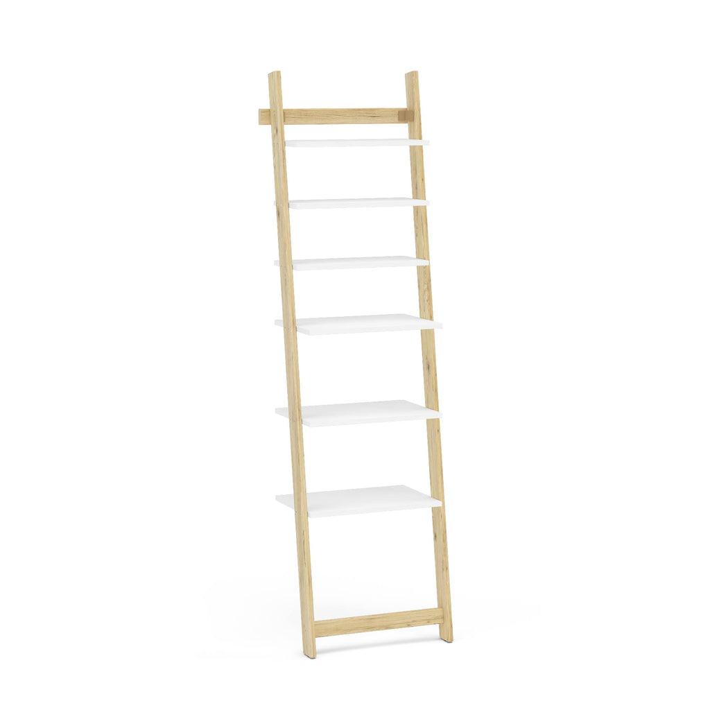 White Pine 6 Shelves Ladder Bookcase O83659