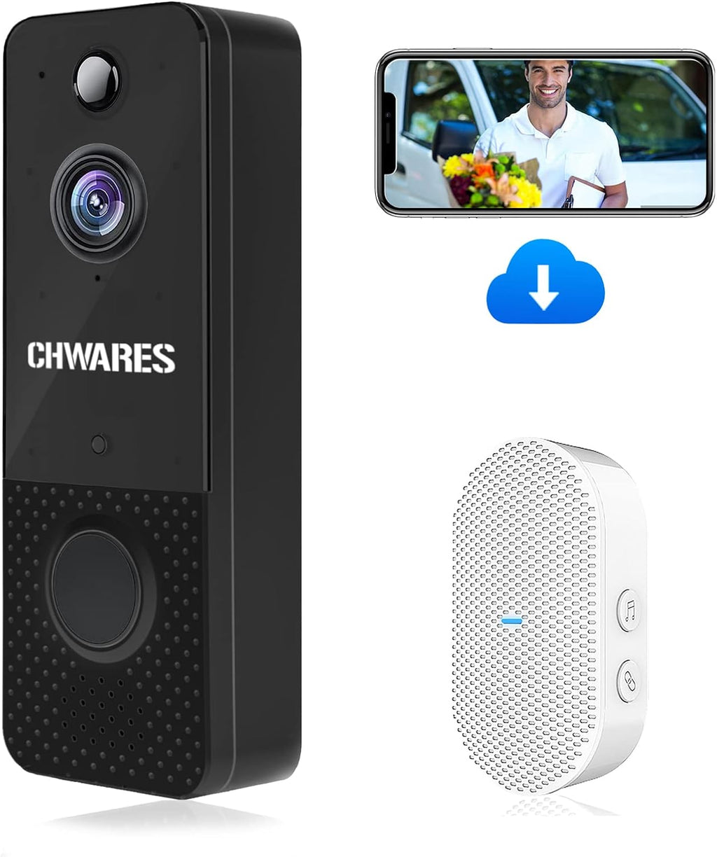 Wireless Video Doorbell Camera 1080p HD Pack of 2 R485094