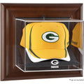 Brown Framed Wall-Mountable Baseball Cap Display Case K9749