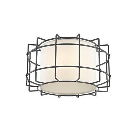 Old Bronze Caged Geometric LED Flush Mount Fixture R484436