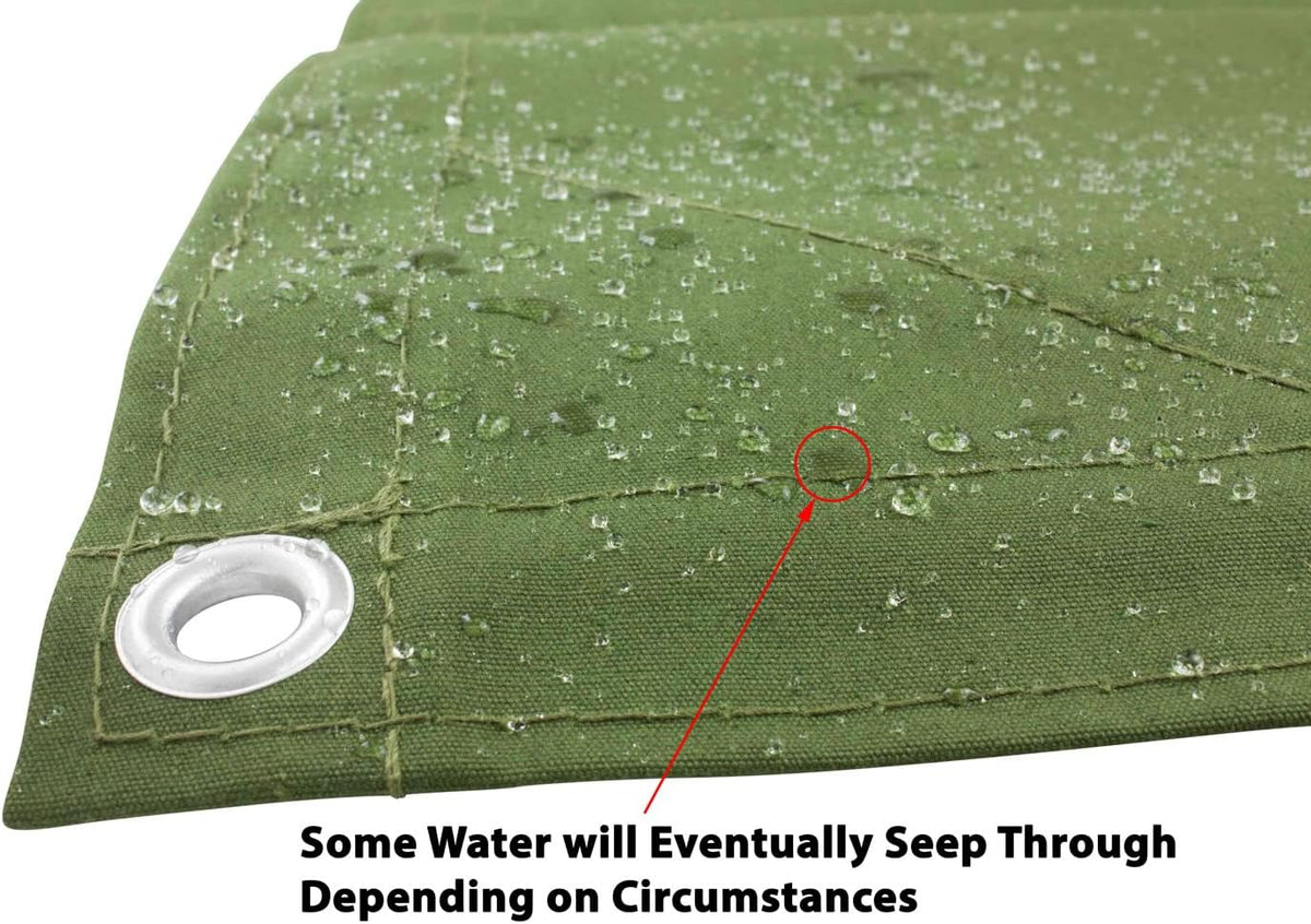 Green Canvas Tarp 12oz Water Resistant 20' x 20' F642600