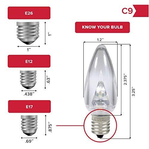 Teal C9 LED Christmas Light Bulbs X2018