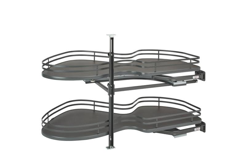 2 Tier Blind Corner Cabinet Organizer, Gray H571