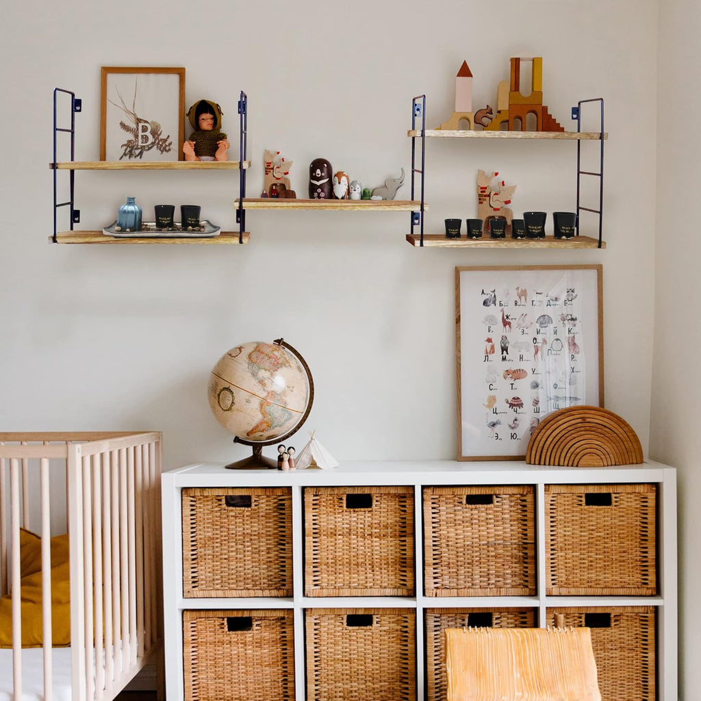 5 Boards Wall-Mounted Wooden Storage Shelves C136608