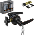 [3 Pack] Oil Rubbed Bronze Entry Door Lever Handle Set with Lock X4923
