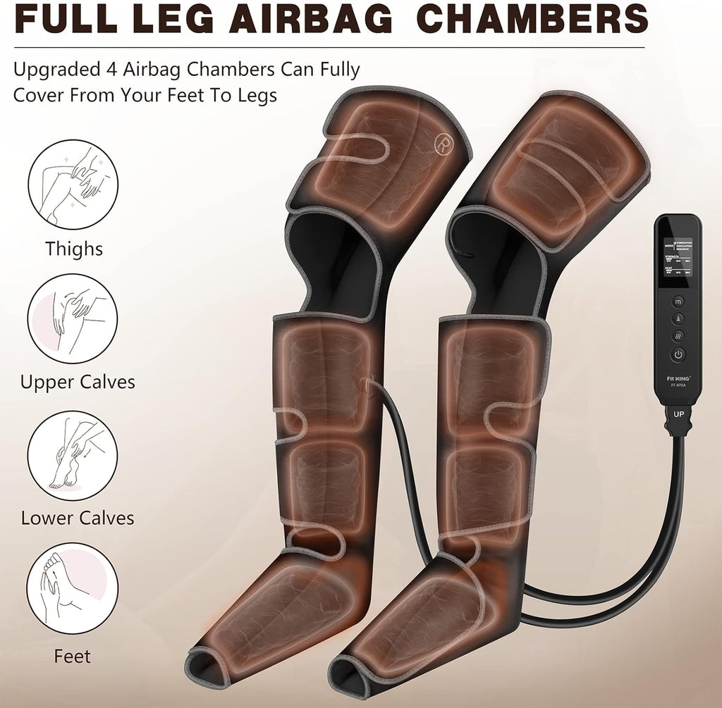 Leg Massager with Heat for Circulation - Foot Calf Thigh Full Leg Compression Massager K8314