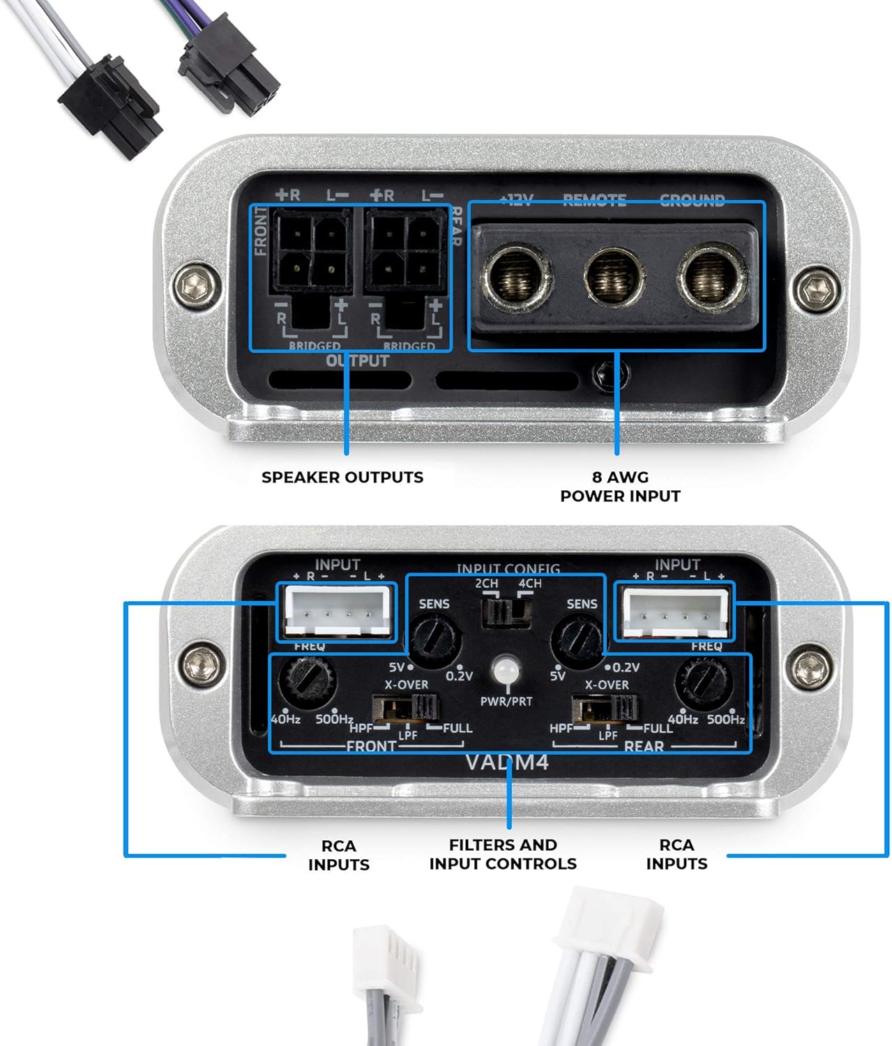 400W RMS Full Range Class D 4-Channel Compact Micro Amplifier X814