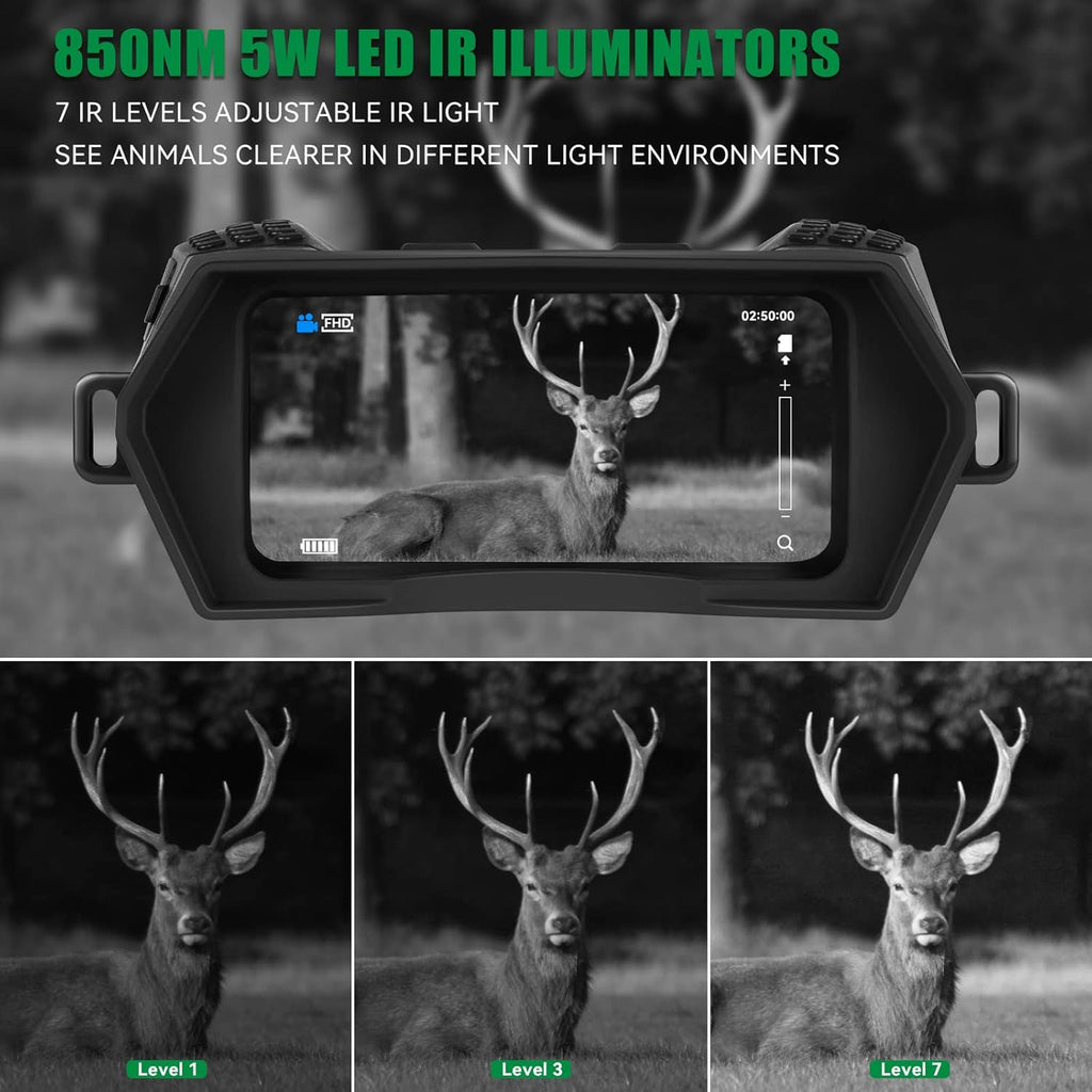 Night Vision Binoculars Infrared Goggles 1080p Full HD Video 1312FT Viewing Range 2.5” LCD 32G Memory Card N788