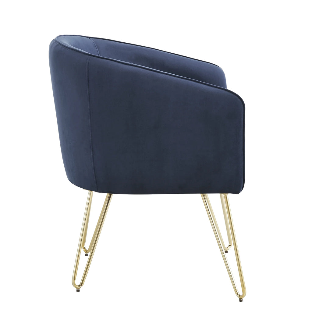 Dark Blue Velvet Accent Chair O1949
