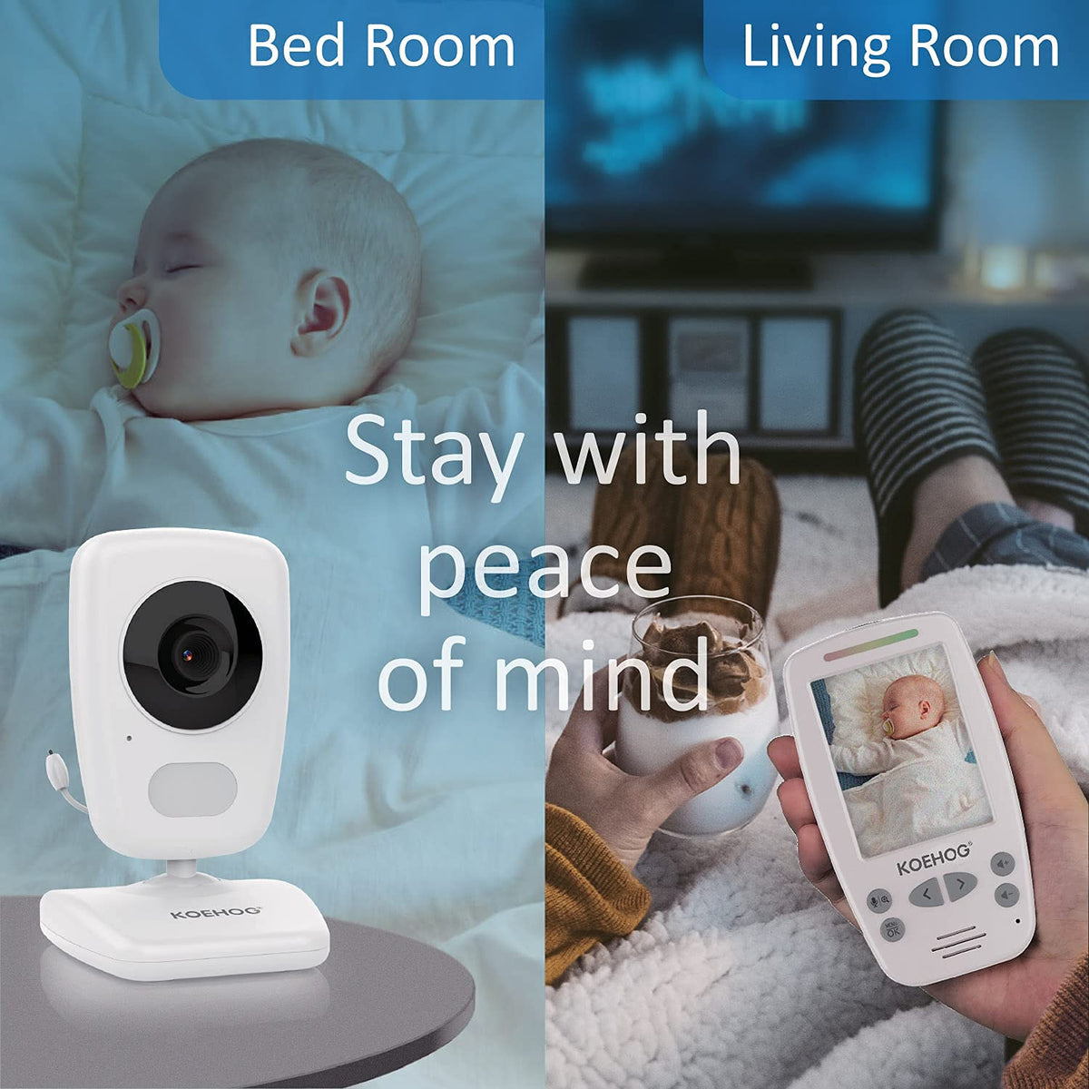 Baby Monitor w/ 2 Cam, 1000ft Range, Auto Night Vision Cam S6299