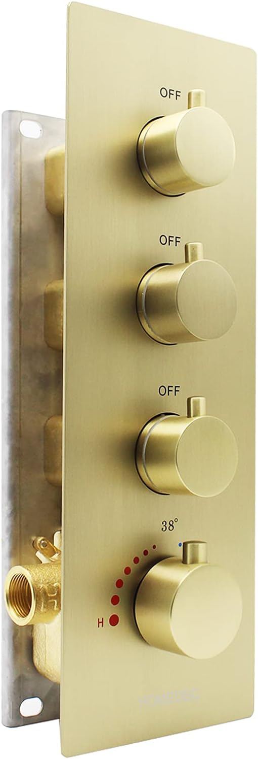 Chrome 3-way Brass Thermostatic Shower Valve S13533