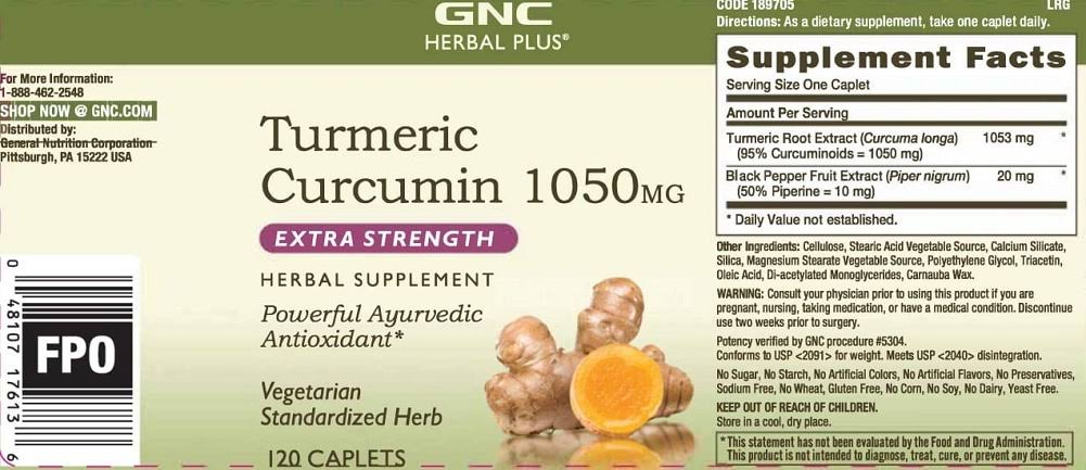 Turmeric Curcumin 1000 mg 120 Caplets S1802