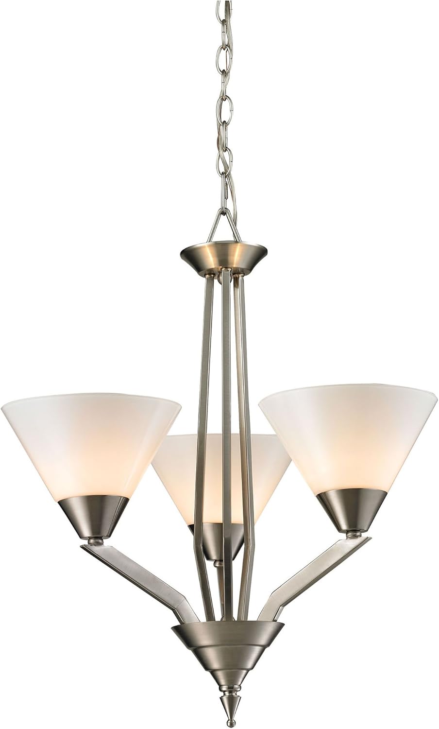 3-Light Chandelier, Brushed Nickel F74289