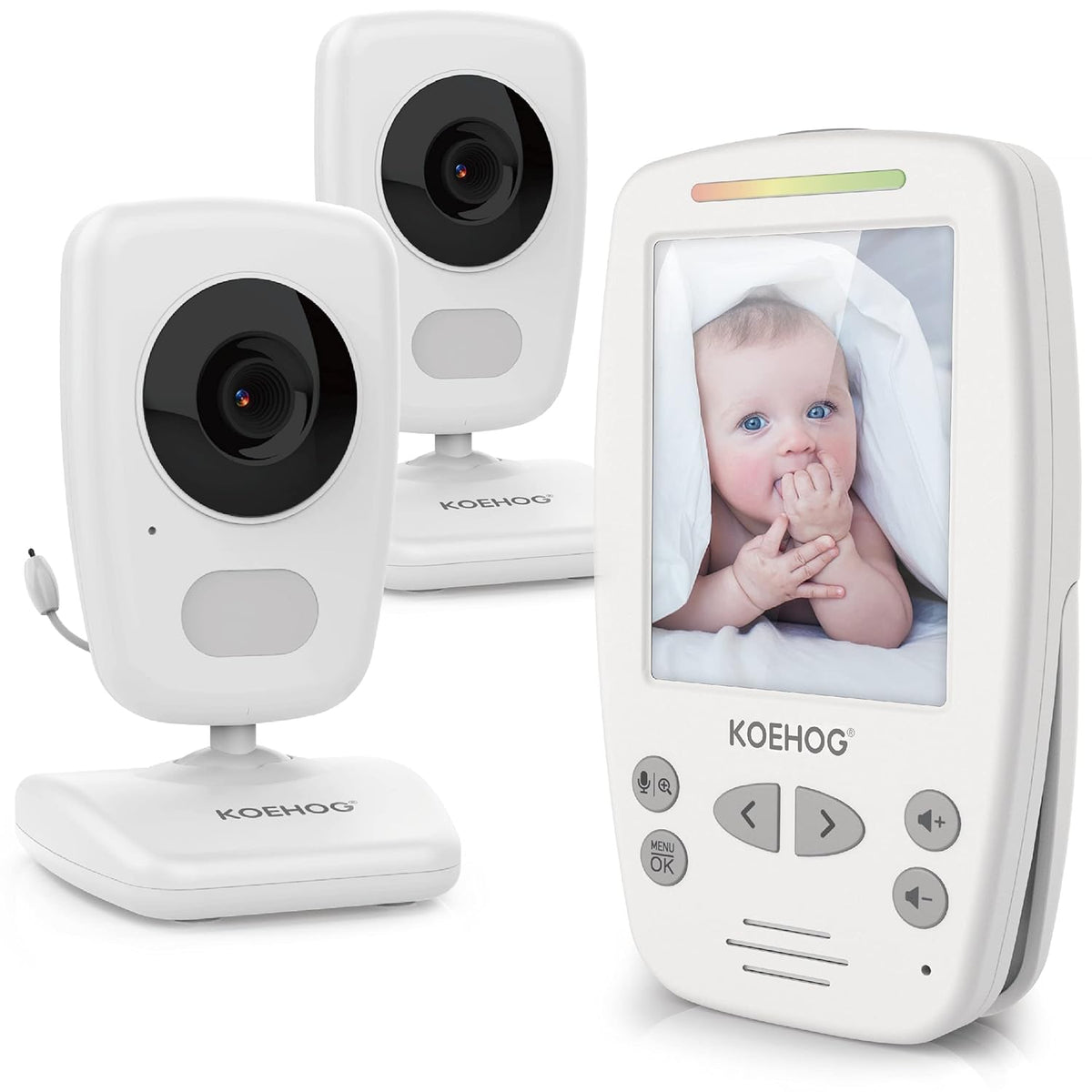 Baby Monitor w/ 2 Cam, 1000ft Range, Auto Night Vision Cam S6299