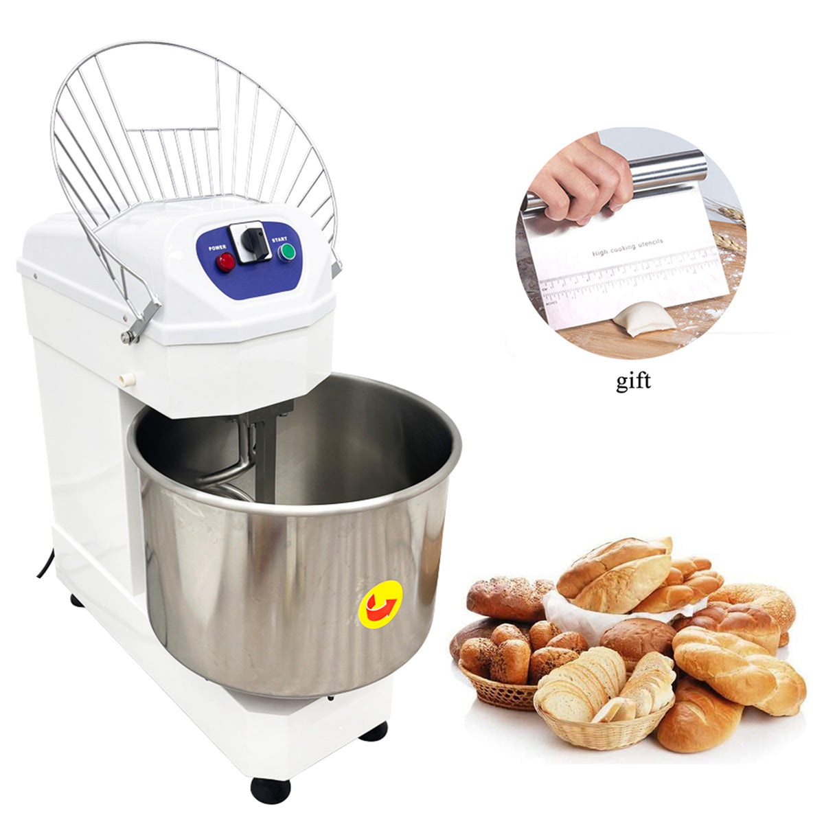 60L Electric Dough Mixer Double Speed Three-Phase Voltage 220V W199550