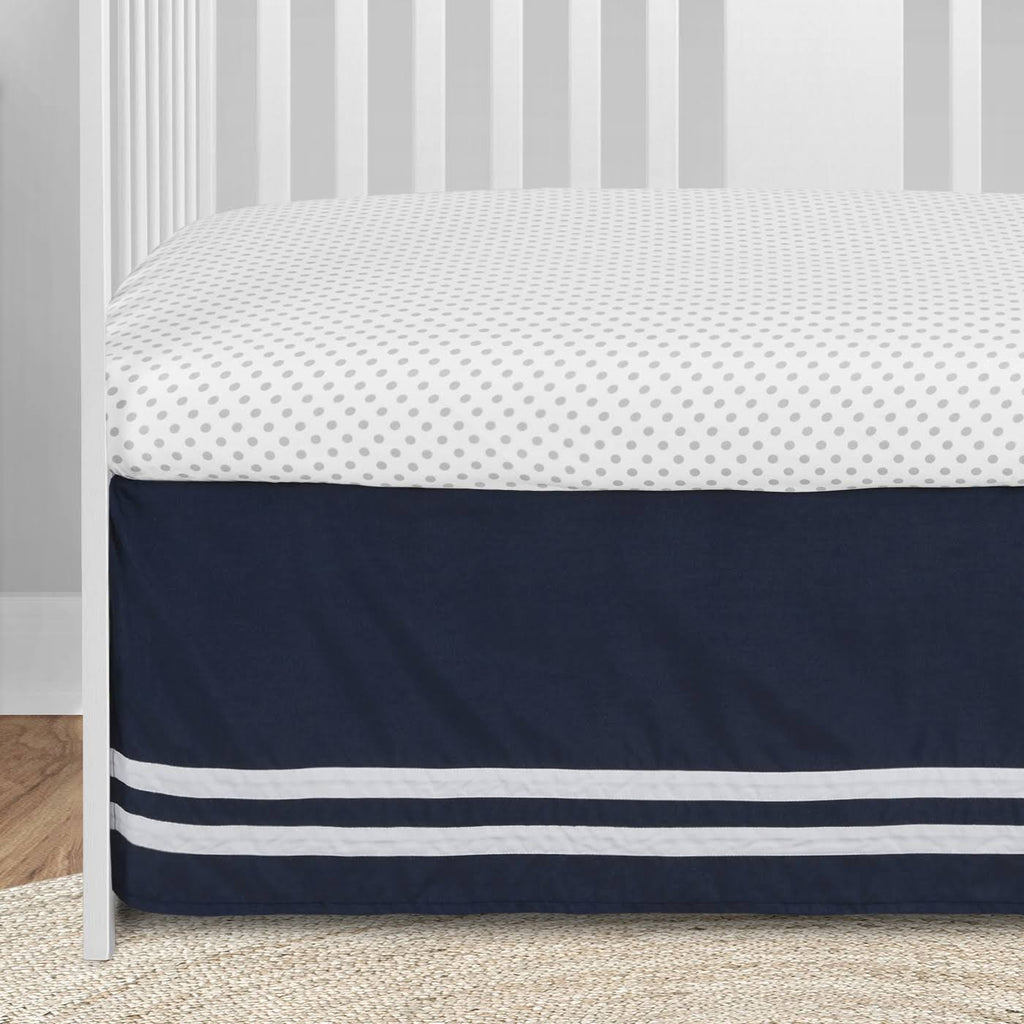 Navy Blue White Anchors 4 Pieces Crib Bedding Set B77172