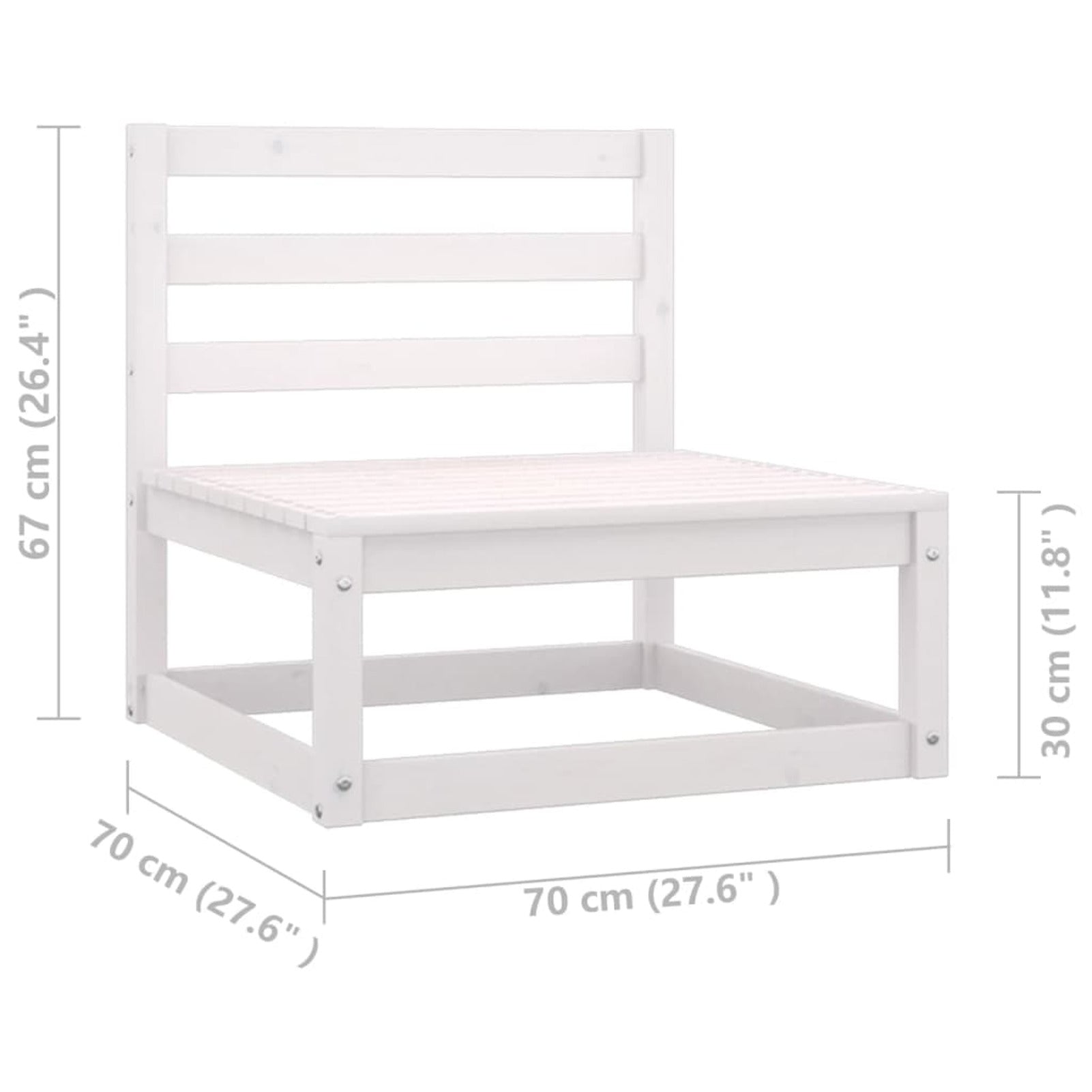 4 Piece White Pinewood Sectional Sofa Set with Cushion C134