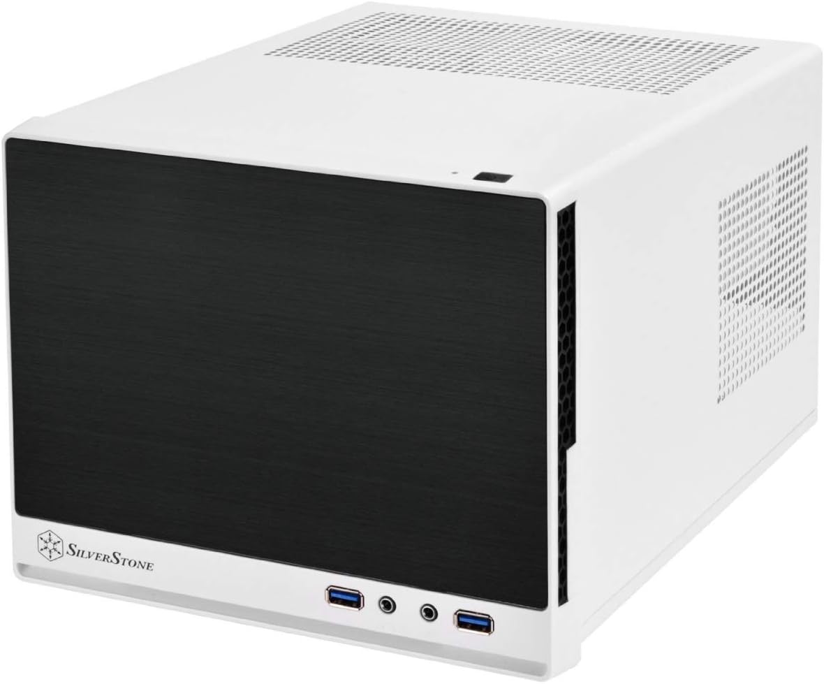 White & Black Mini-ITX Computer Case with Mesh Front Panel U25625
