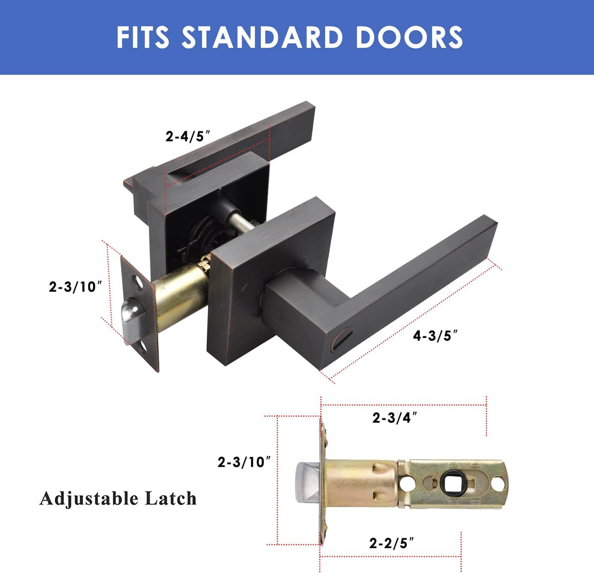 Brushed Bronze Zinc Alloy Door Lever Lock Q581617