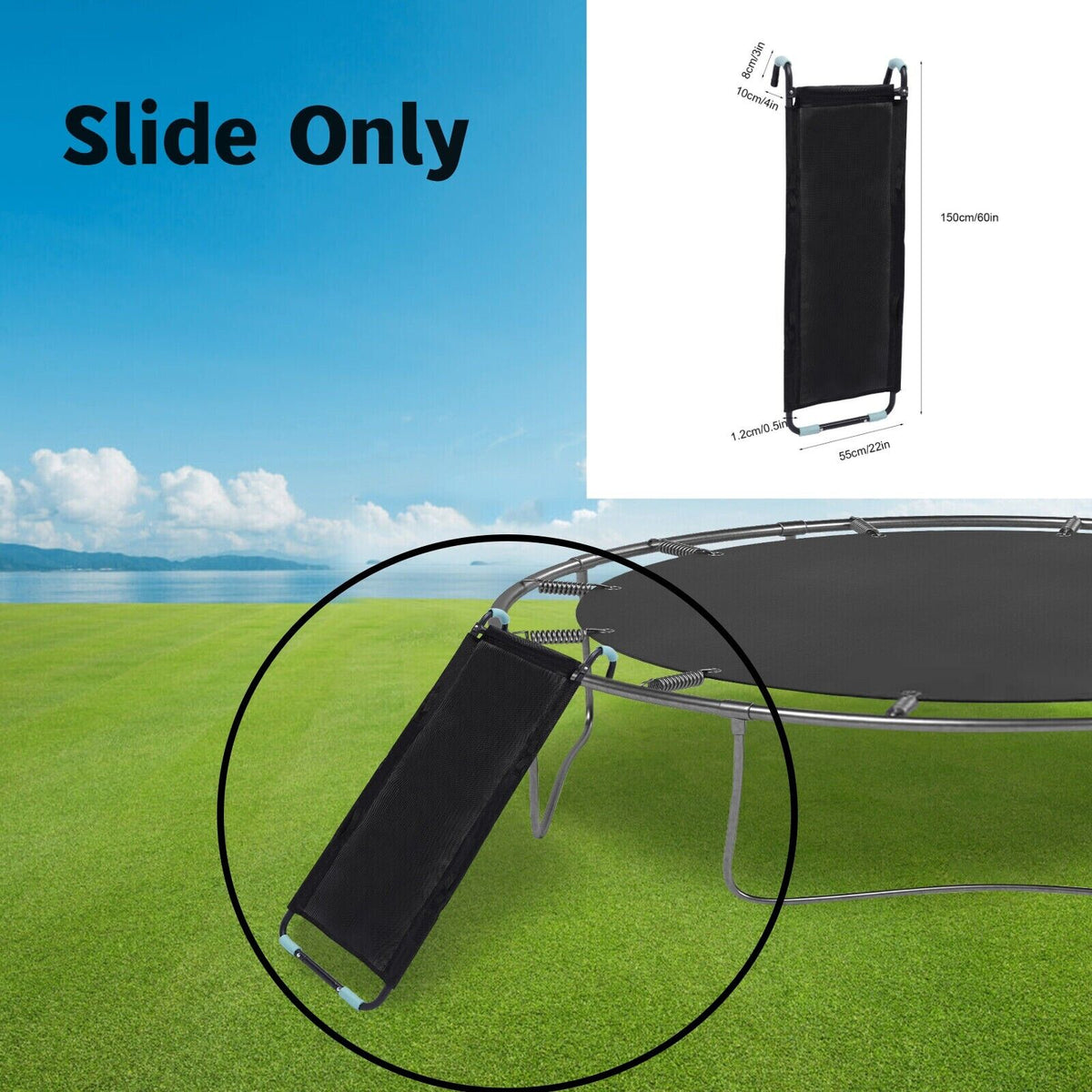 Kids Trampoline with Slide and Ladder 165lbs Capacity I181680