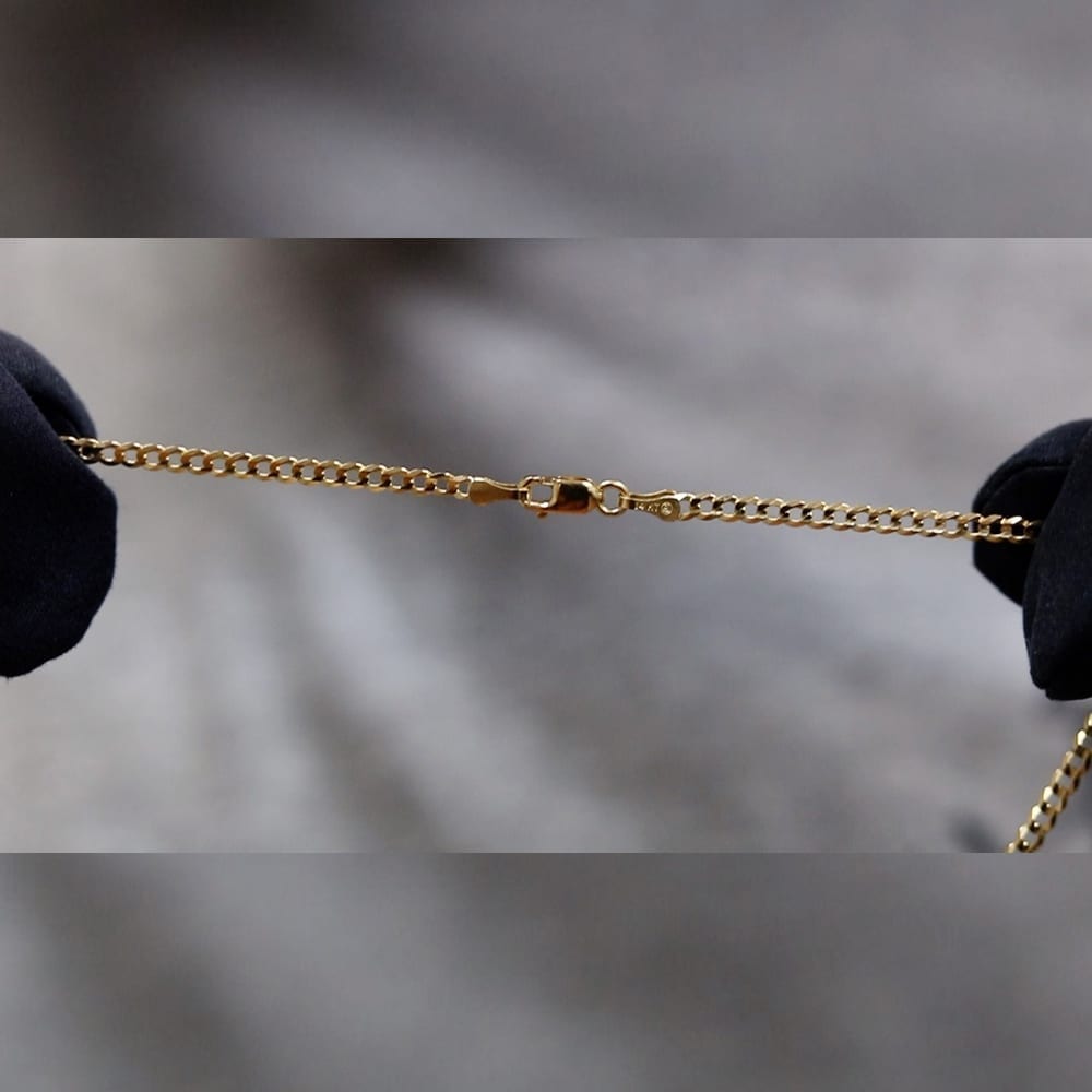 14k Solid Yellow Gold Cuban Curb Chain Necklace N1736