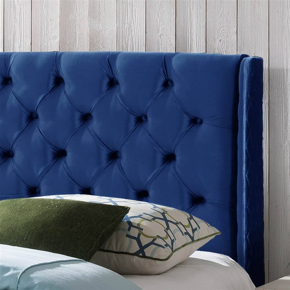 Navy Blue and Black Queen/Full Tufted Headboard Y1805