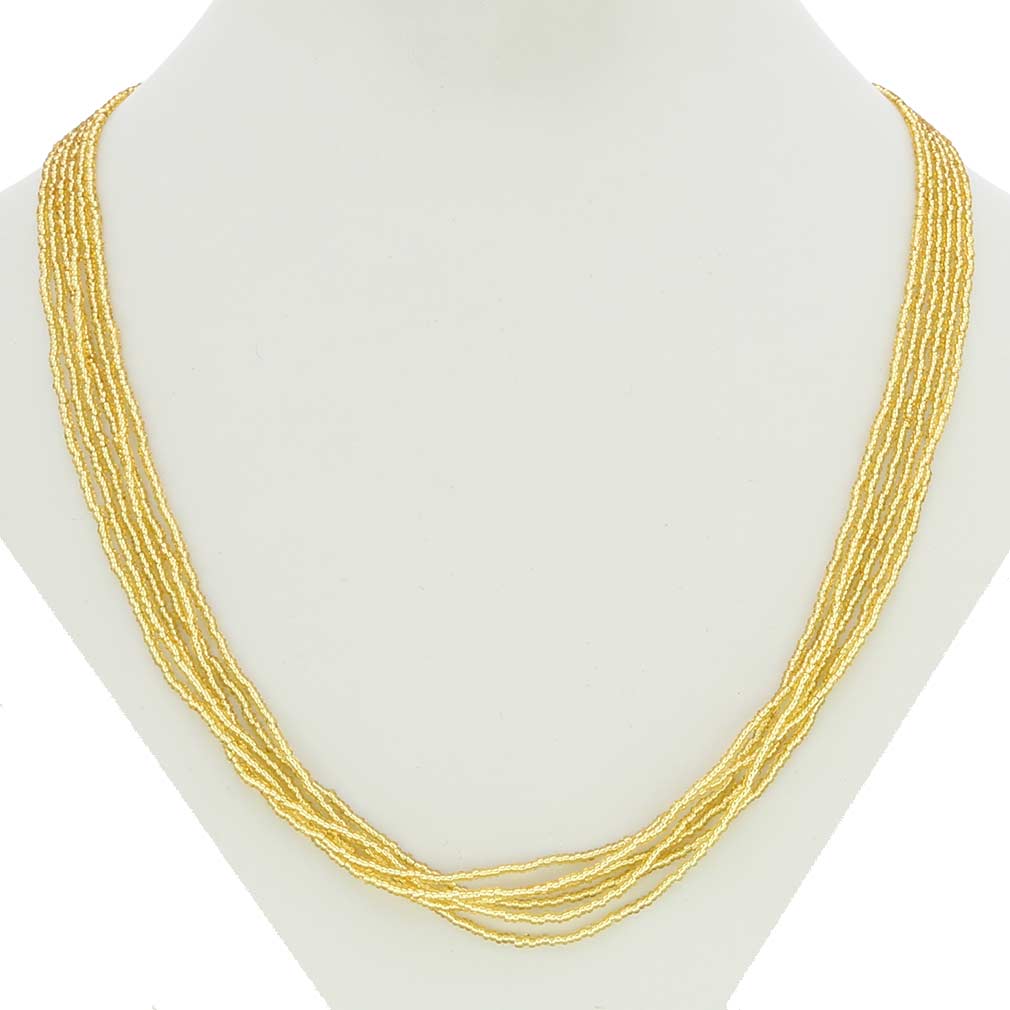 Gold Seed Bead Necklace A18767