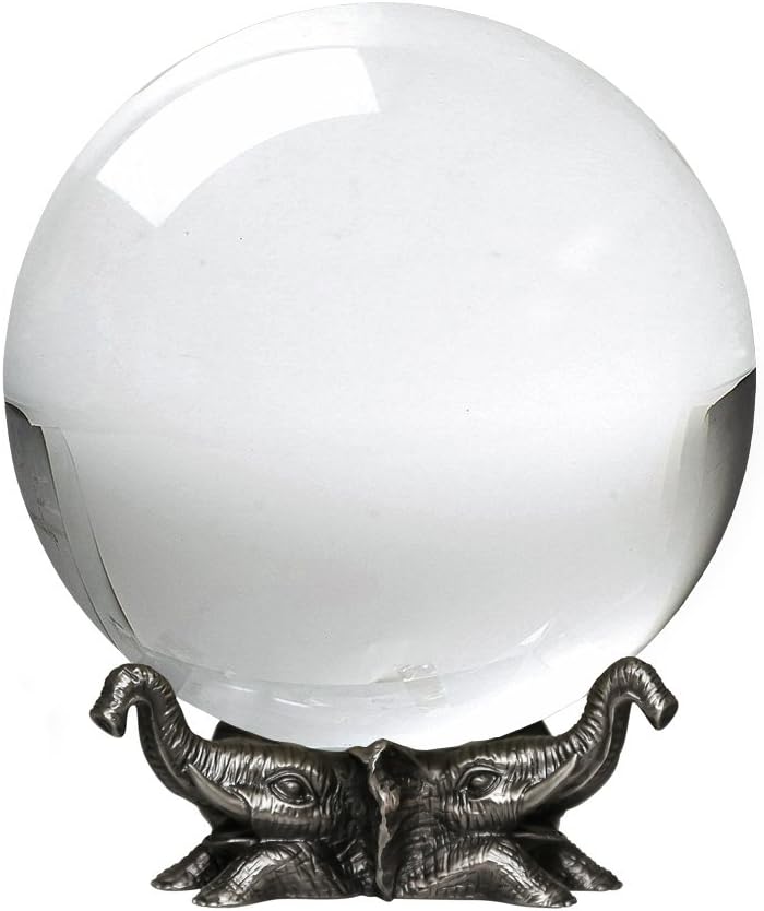 Clear Crystal Ball with Elephant Stand L471