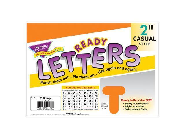 Orange 2x22 Casual Uppercase Ready Letters, 6 Packs N827846